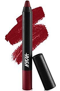 Nykaa MATTE-ilicious Lip Crayon - Call Me Scarlet (2.8gm) shade No 14 With Prove Your Point Cosmetic Sharpener