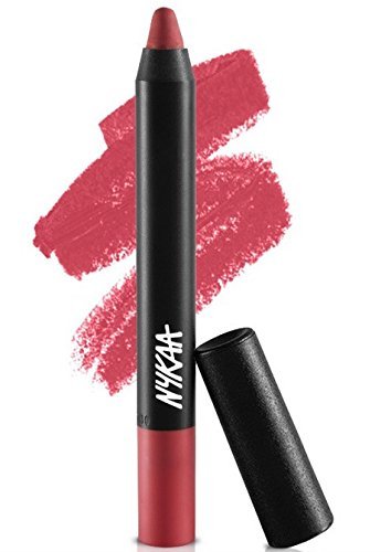 Nykaa Matte-ilicious Lip Crayon, Matte Finish, 2.8gm, with Prove Your Point Cosmetic Sharpener - Lacy Luck (shade No 10)