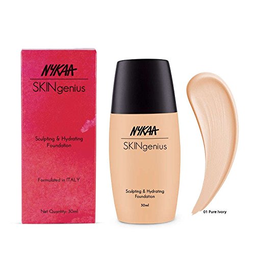 Nykaa SKINgenius Sculpting & Hydrating Foundation - Pure Ivory 01 (30ml)