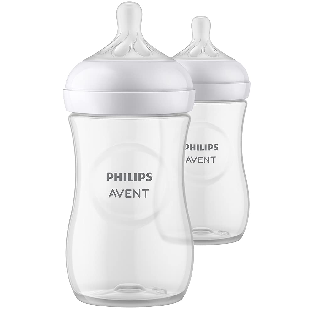 Philips Avent Natural Response Baby Bottle - 330ml Baby Milk Bottle, BPA Free for Babies with 3M+ Teat (Model SCY906/01) by Fratelli (Pack of 2)