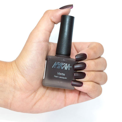 Nykaa Matte Nail Enamel - Black Cherry Pie (Shade No.08) 9 ml