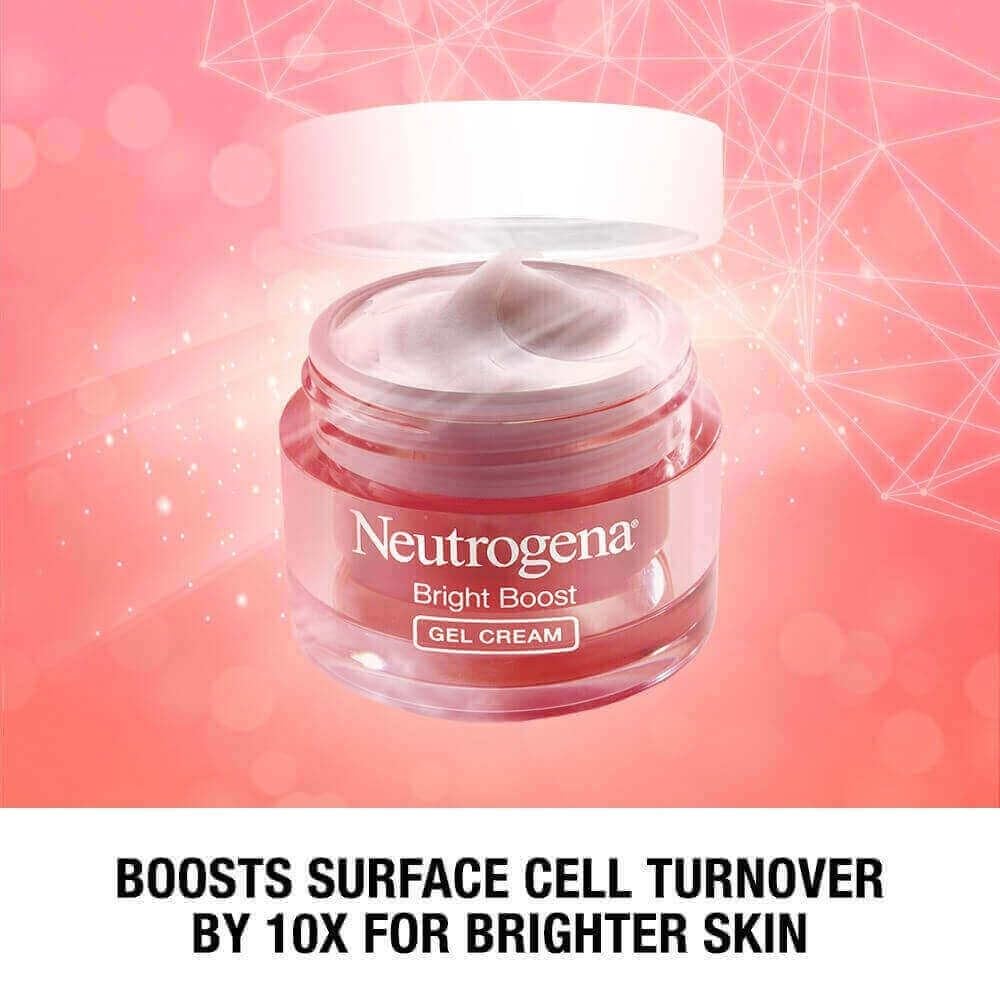 Neutrogena Bright Boost Brightening Gel Moisturizing Face Cream with Skin Resurfacing and Brightening Neoglucosamine for smooth skin, Facial Cream with AHA, PHA, and Mandelic Acids, 50ml (Pack of 1)