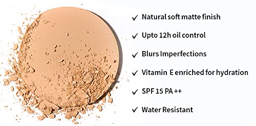 Nykaa All Day Matte 12Hr Oil Control Face Compact Powder With SPF 15 PA ++ - Vanilla 02 (8gm)