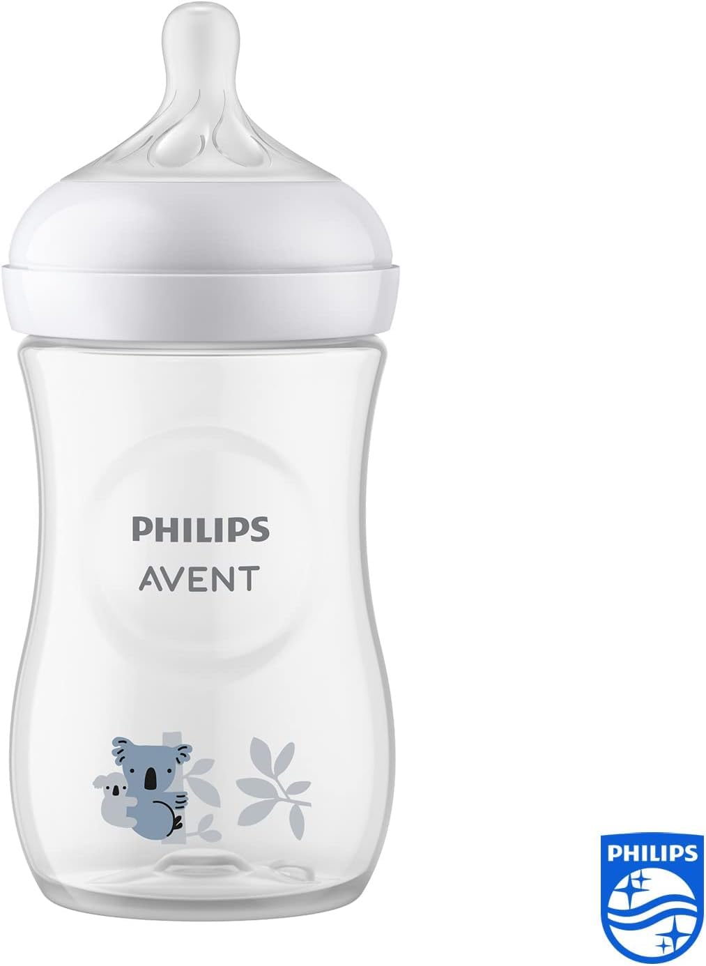 Philips Avent Natural Response Baby Bottle - 260ml Baby Milk Bottle, BPA Free for Babies 1 Month+, Koala Pattern (Model SCY903/67)