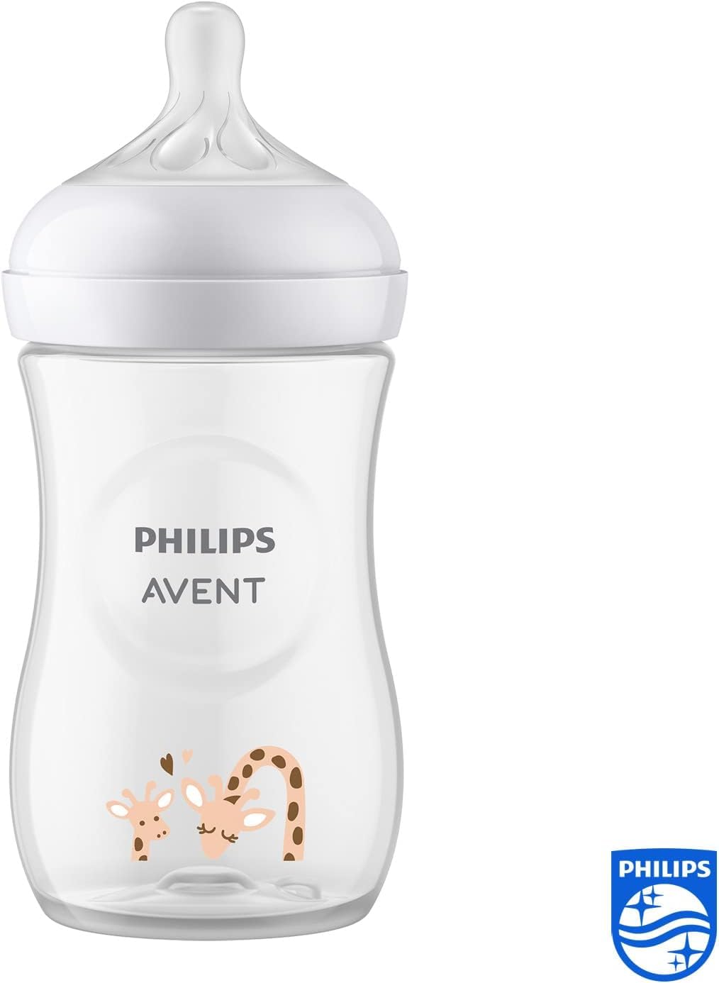 Philips Avent Natural Response Baby Bottle - 260ml Baby Milk Bottle, BPA Free for Babies 1 Month+, Giraffe Pattern (Model SCY903/66)