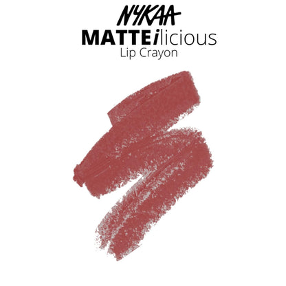 Nykaa MATTE-ilicious Lip Crayon - Jade Rose (2.8gm) shade No 11 With Prove Your Point Cosmetic Sharpener