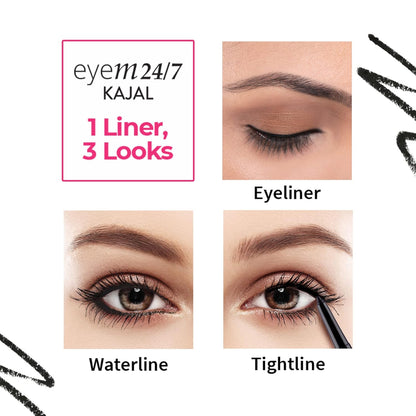 Nykaa Eyem24x7 Kajal Eyeliner - Ebony Soul 01 (0.35gm)