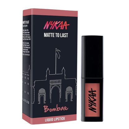 Nykaa Matte to Last Liquid Lipstick, Matte Finish, 5 ml - 01 Bombae