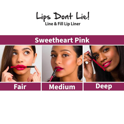 Nykaa Lips Don't Lie Line and Fill Lip Liner, Crème Finish - Sweetheart Pink 06