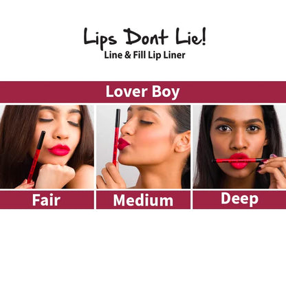 Nykaa Lips Dont Lie! Line and Fill Lip Liner, Matte Finish - LoverBoy 08