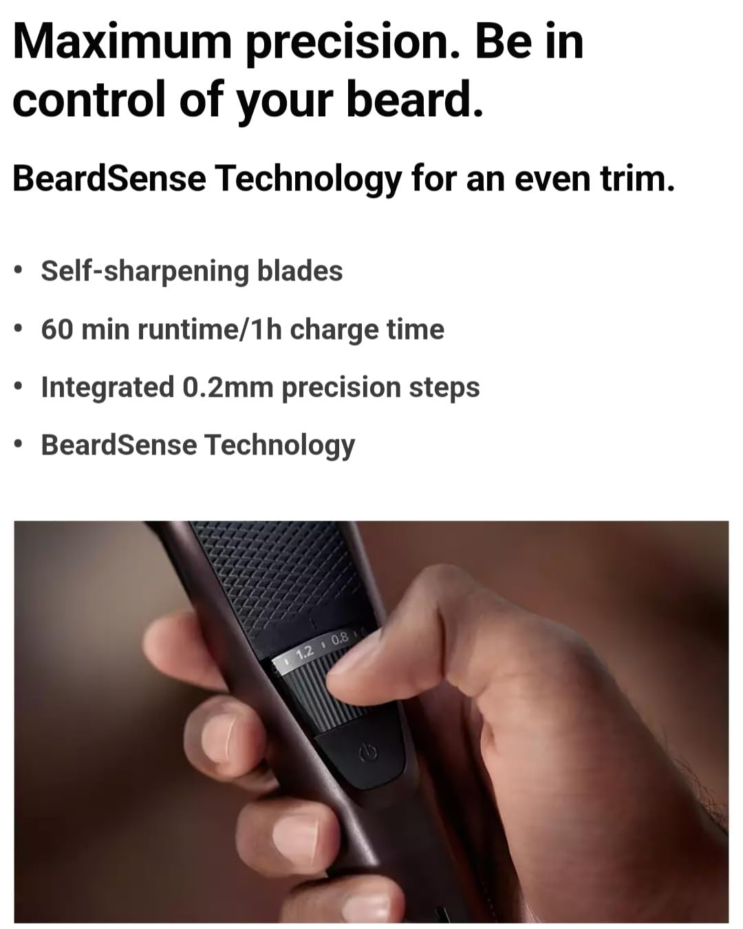 PHILIPS Men Bt 3415/15 3000 Series Beard Trimmer, Battery Powered