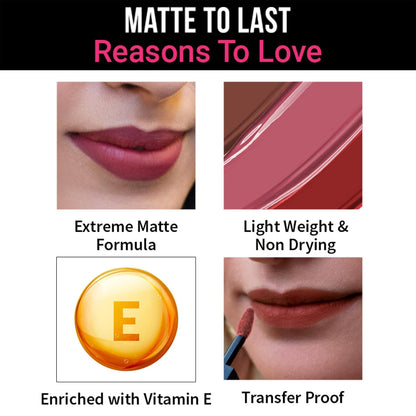 Nykaa Matte to Last Liquid Lipstick, Matte Finish, 5 ml - 15 Le