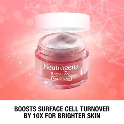 Neutrogena Bright Boost Gel Face Cream Glowing Skin w/Neoglucosamine | Dark Spot Reduction | Oil-Free, Alcohol-Free, Non-Comedogenic | For Men & Women | 50g